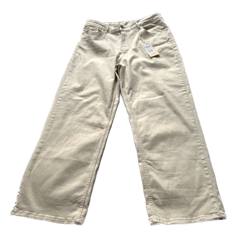 PART TWO Jeans Light Tan Ankle Pants High Waist Straight Leg Size 35"  New NWT